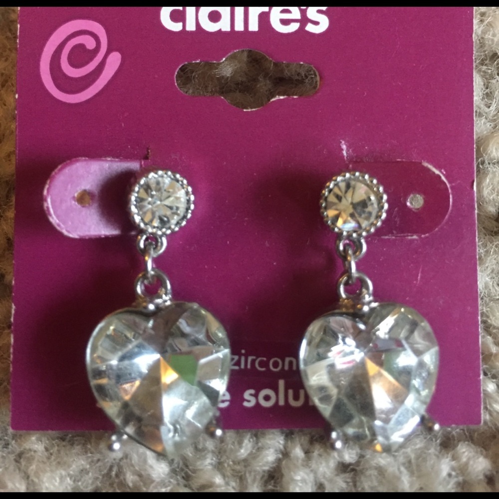 Silver heart earrings