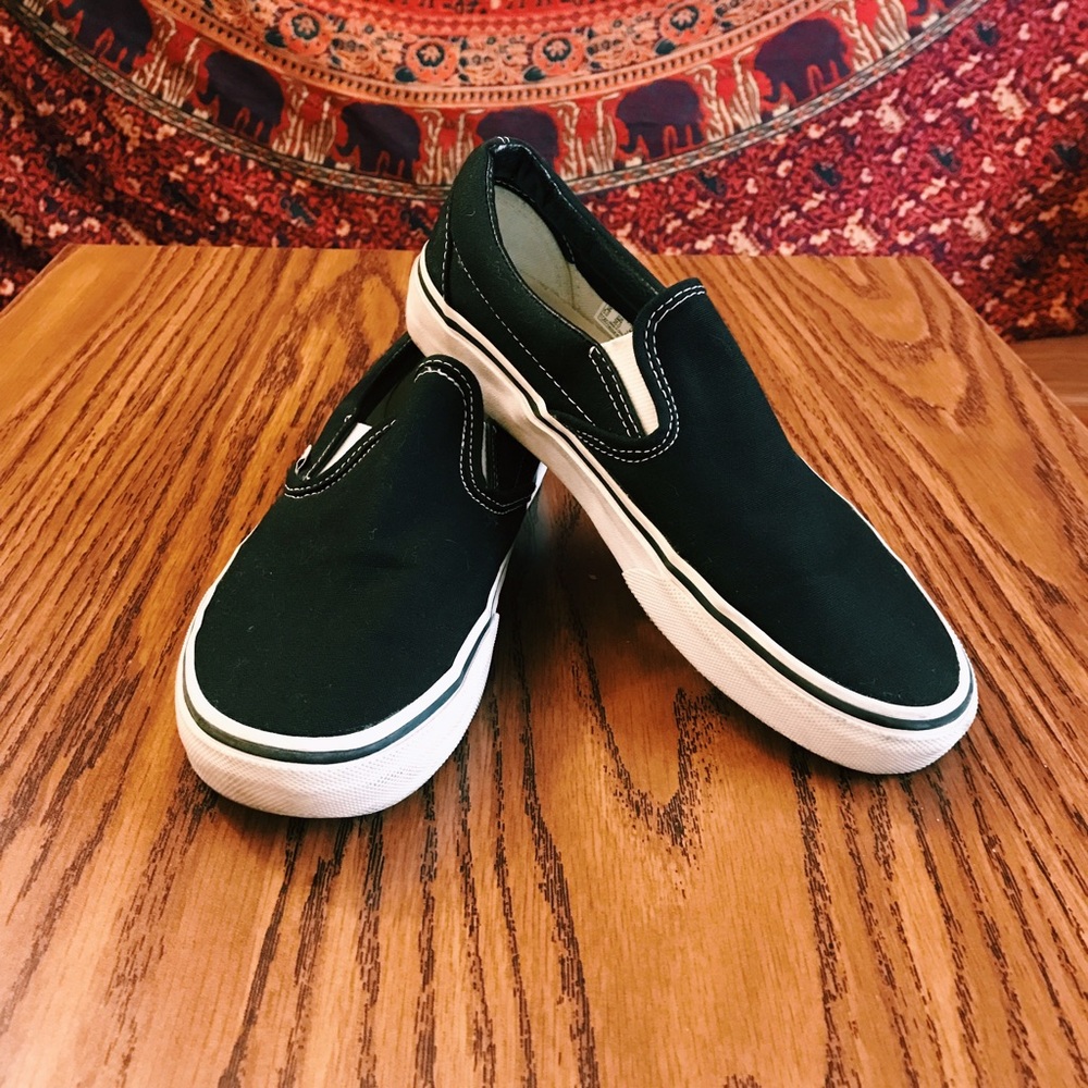 Black slip on Vans