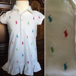 Polo Ralph Lauren 3T Dress - White w/ Color Logos