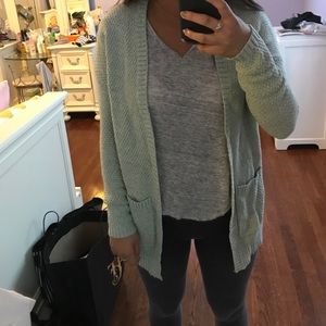 Light green cardigan