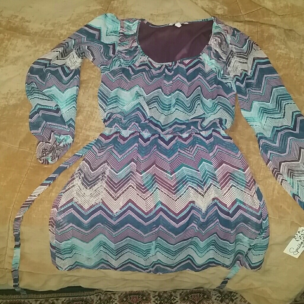 Speechless Chevron long sleeve dress