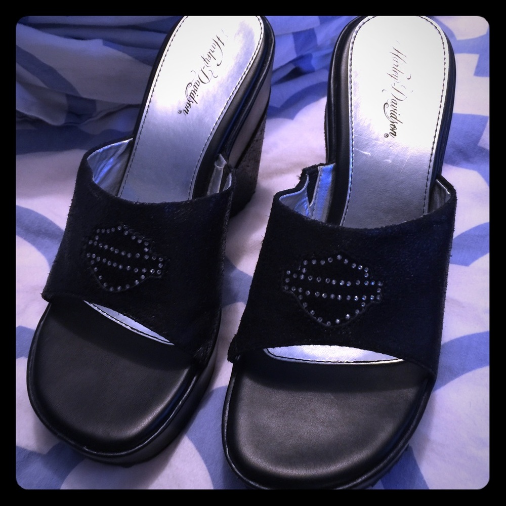 Harley Davidson Jewel Wedge Slide Sandals 🏍