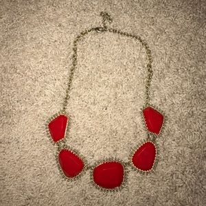 Red Stone Statement Necklace