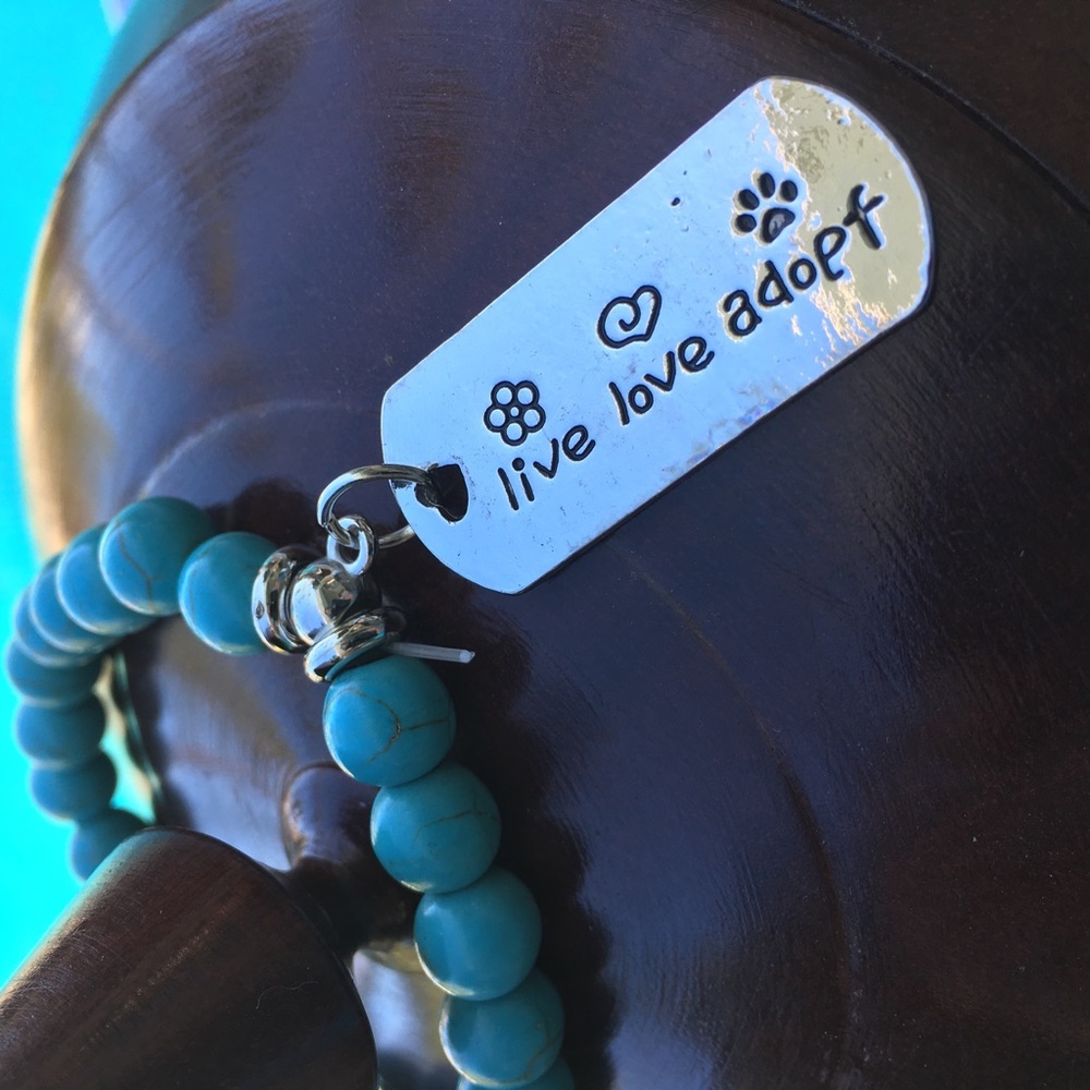 Live Love ❤️ Adopt dog tag bracelet 🐶