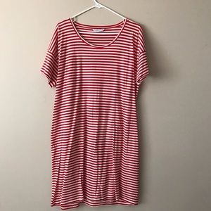 Everlane red striped Tshirt dress, size L