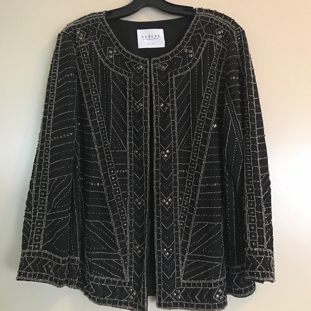 Velvet beaded bolero jacket