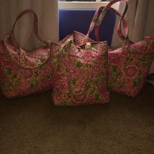 3 Vera Bradley Pink Petal-Floral Bags