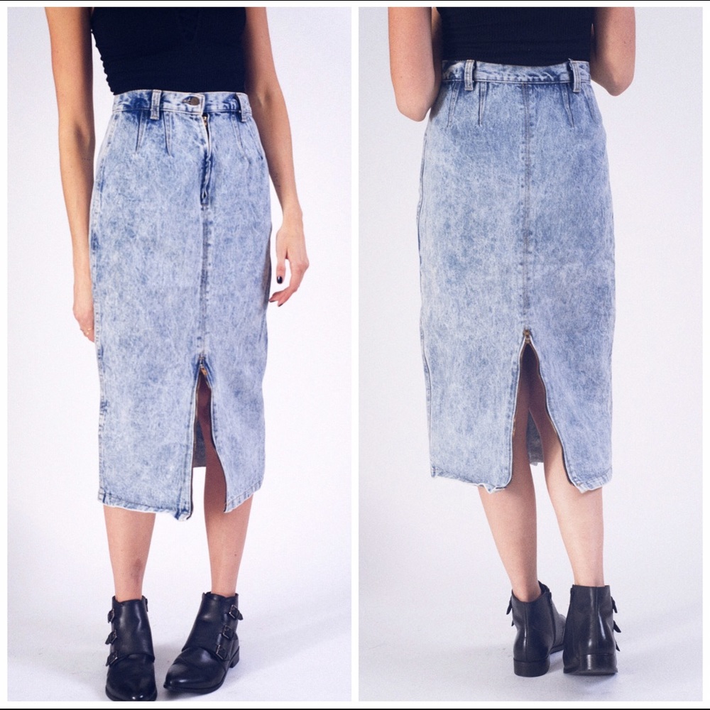 Long Jeans Skirt 90's Vintage