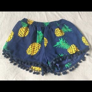 Pineapple pom pom shorts 🍍