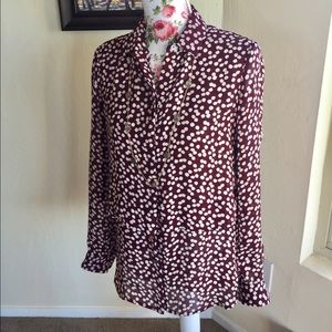 Banana Republic Button Down Polka Dot Blouse- XS