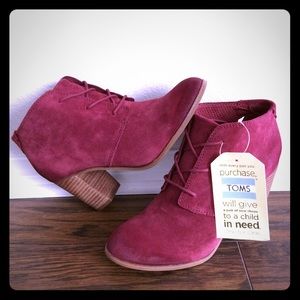 ❌SOLD❌ NEW TOMS Oxblood Suede Lunata Booties, 9