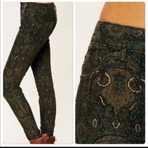 Free People Paisley Corduroy Jeans 25