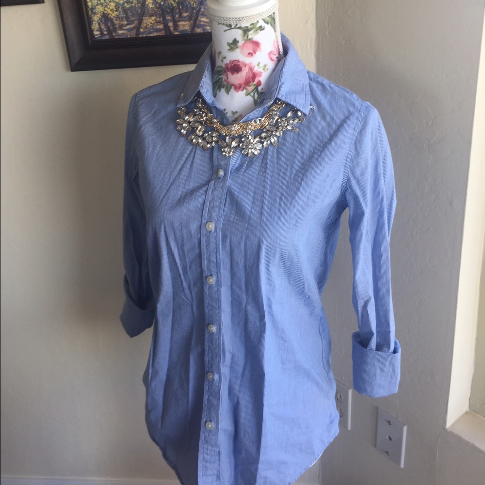 Banana Republic Blue Stripe Dillon Shirt- XS