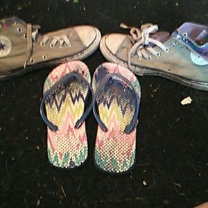 Flip flops and a Converse