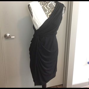 Adrianna Papell Black and Ivory mid sheath  Dress