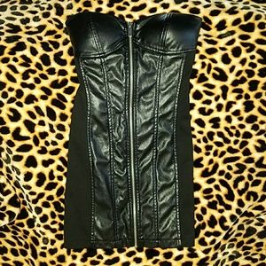 Black strapless dress