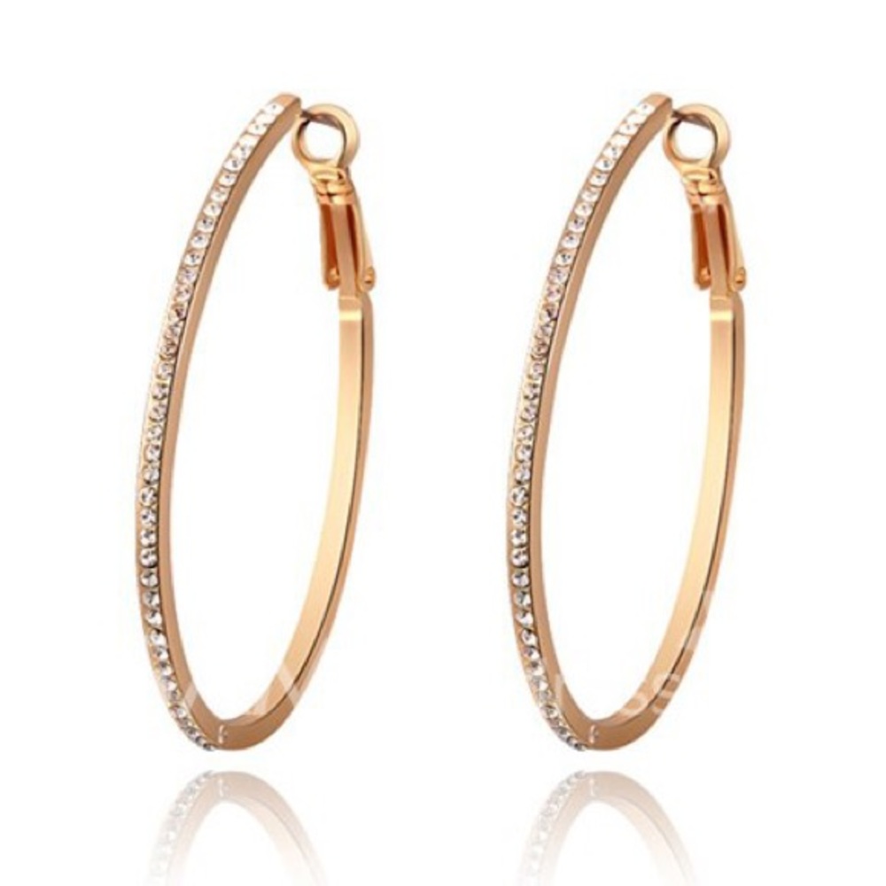 Large embellished hoop earrings