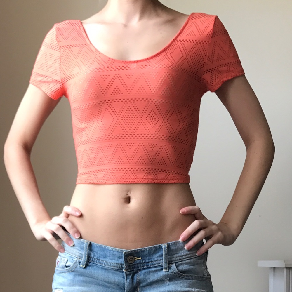 Sparkle & Fade Orange Crop Top