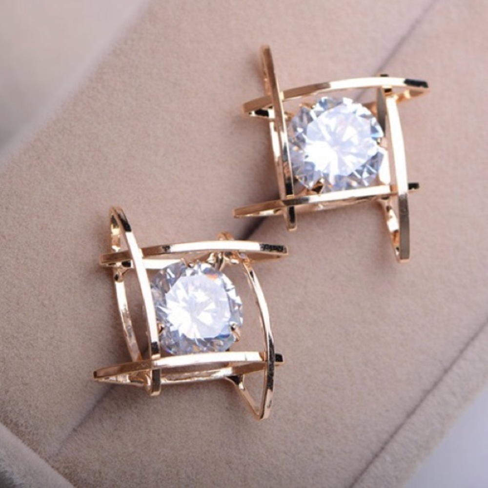 Faux diamond earrings