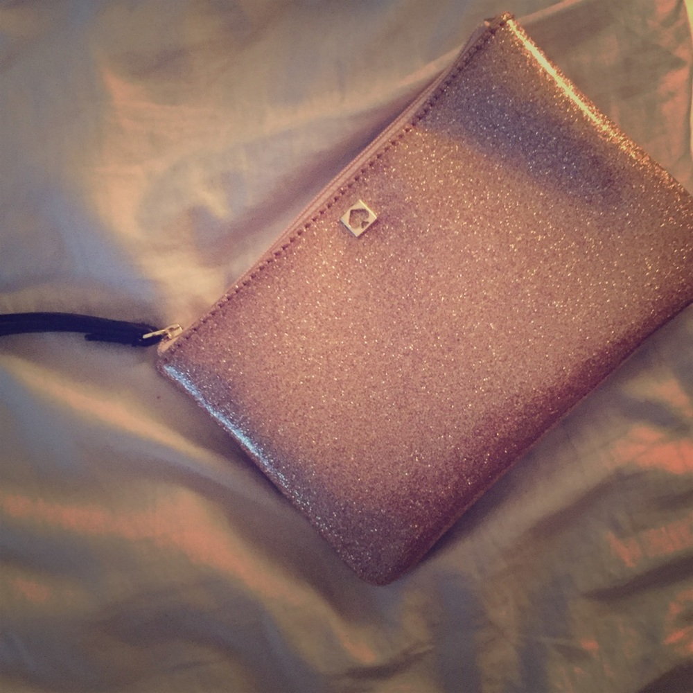 Kate Spade pink glitter wristlet
