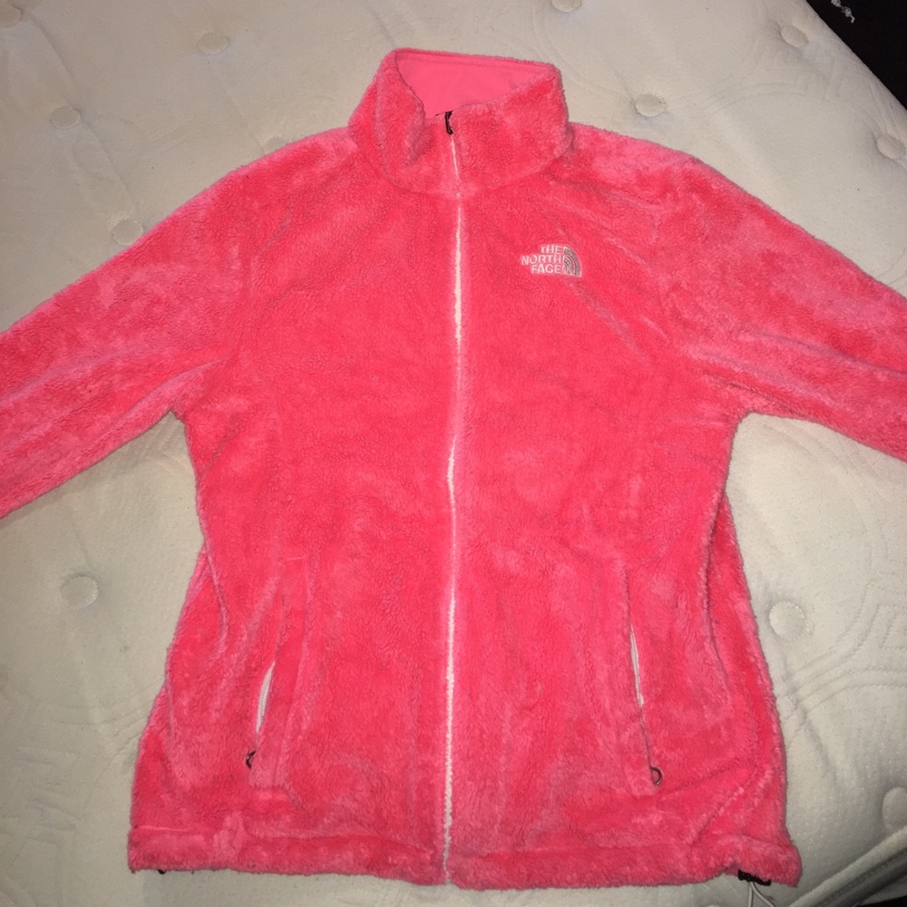 Neon pink/ orange North face