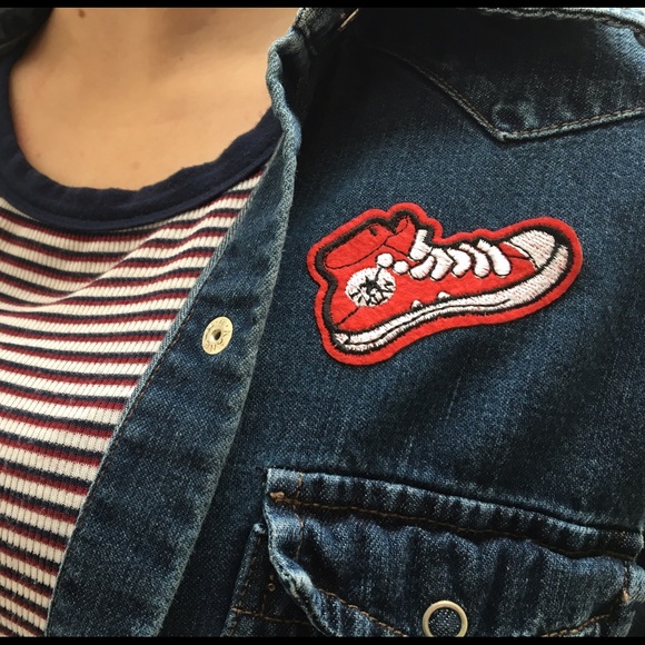 Jean Jacket w/ Converse Patch - Picture 2 of 3