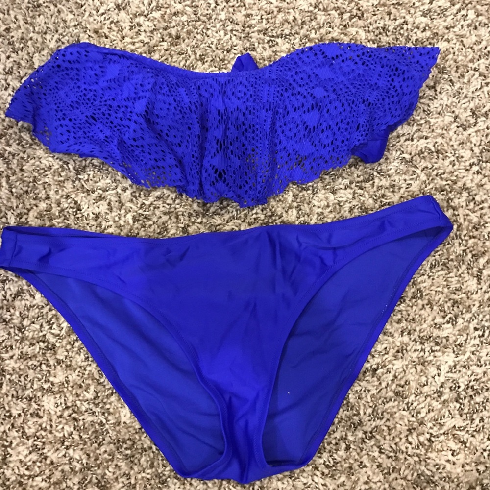 Royal Blue Strapless bathing suit! Worn twice!