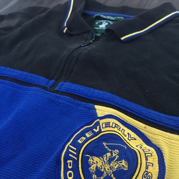 Beverly Hills Polo Club Yellow and Blue Polo - Picture 2 of 4