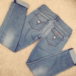 Hudson light wash capris