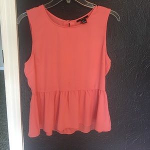 Super cute pink/peach peplum top!