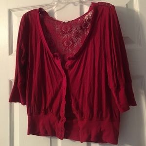 Red Half Sleeved Sweater