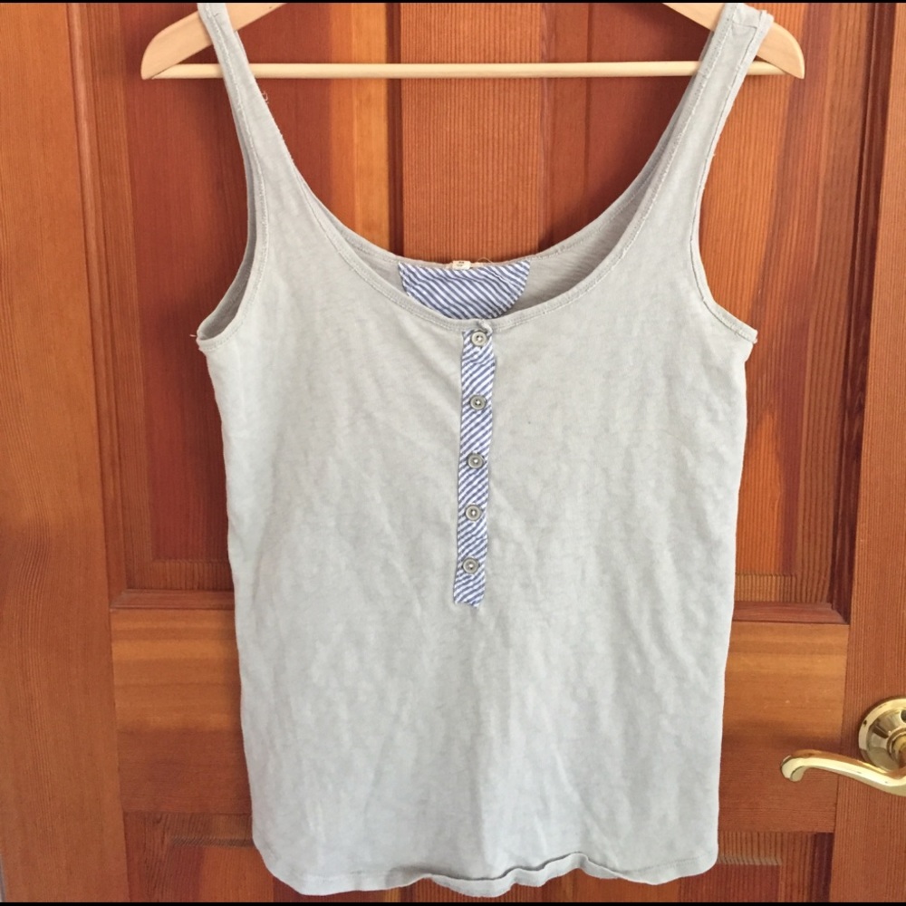 J. Crew Seersucker Henley Tank