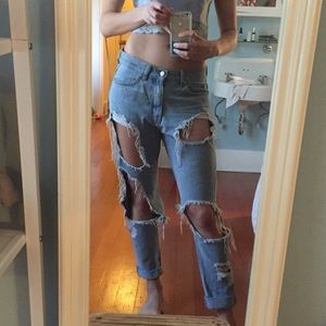 Brandy Melville One Size Ripped Denim Jeans
