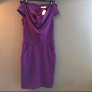 Calvin Klein purple dress.