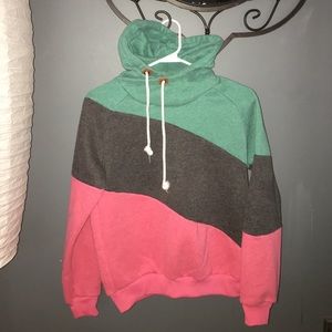 Multicolored pullover hoodie