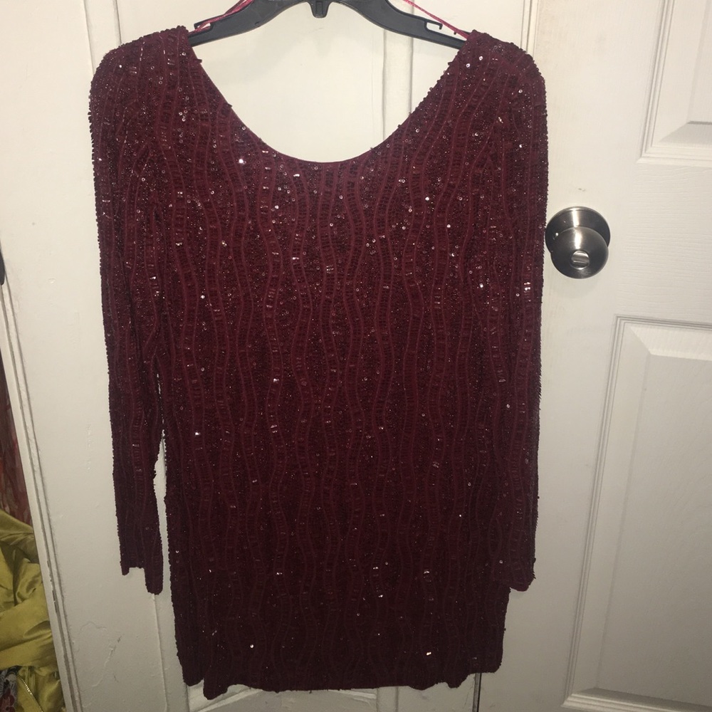 Red sequin dress