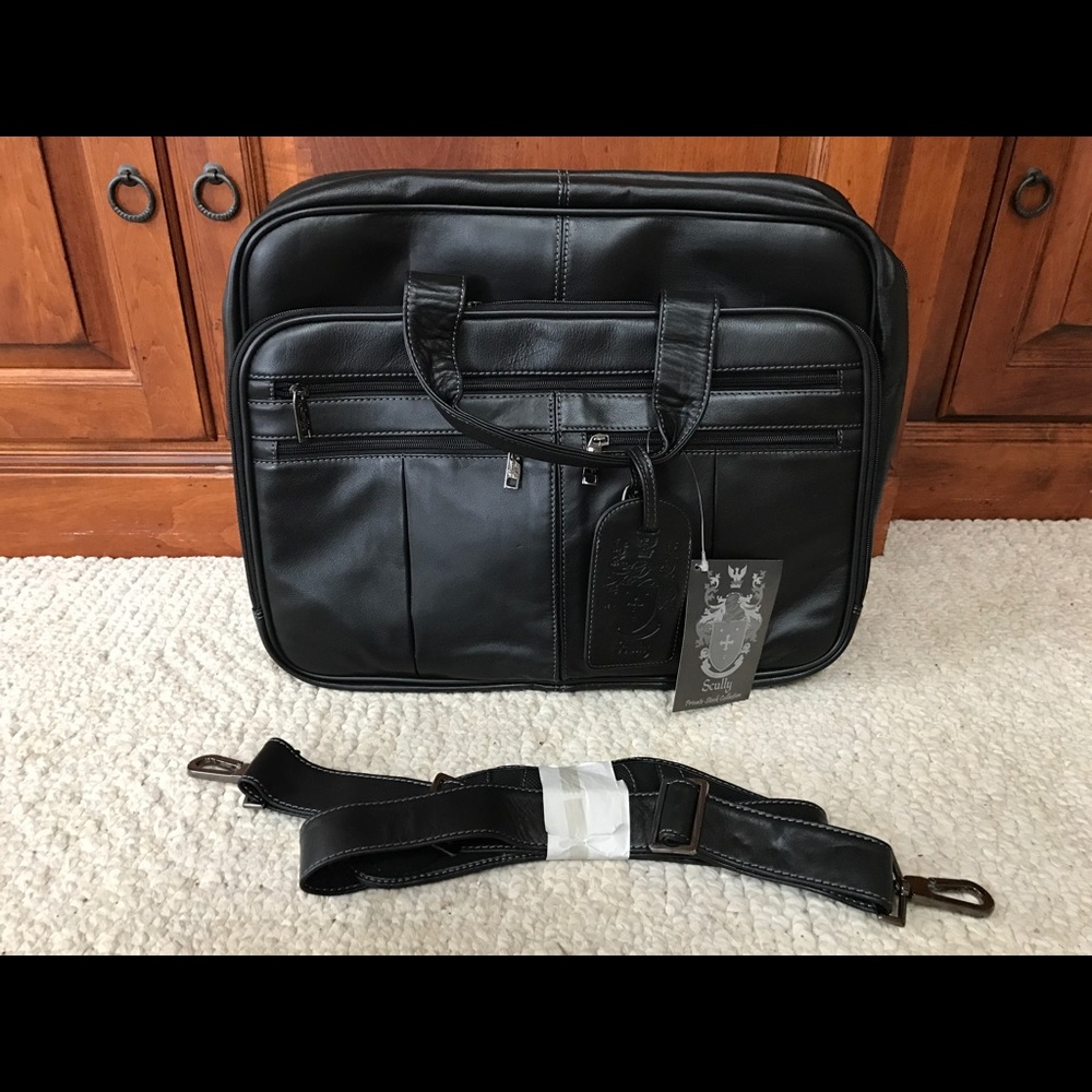 Scully black laptop briefcase