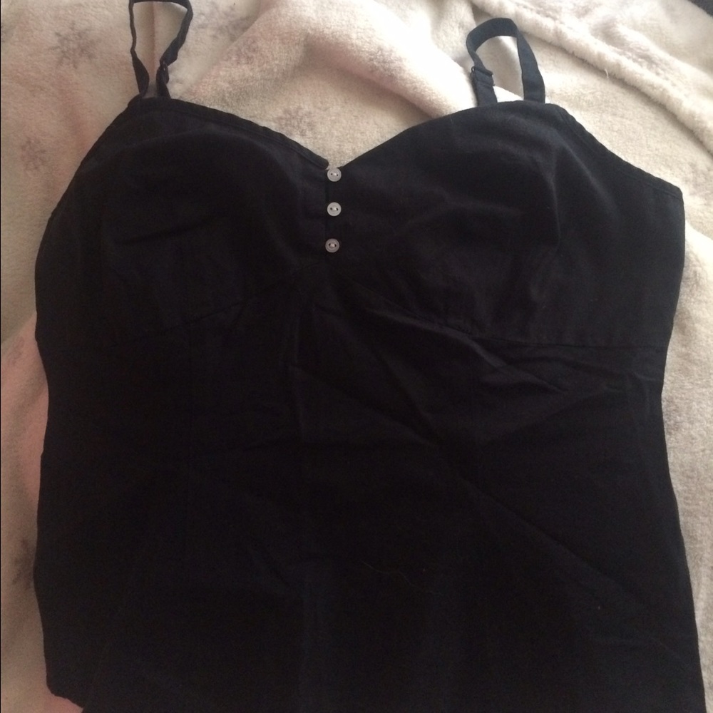 New York and company black cotton cami euc size 2