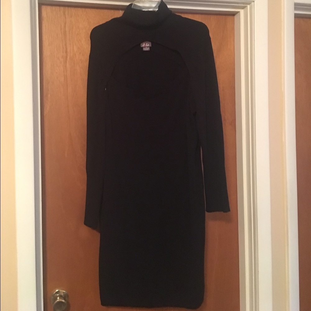 Long black sweater dress