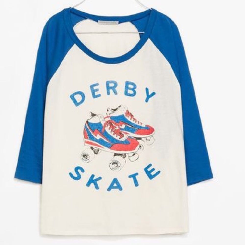 Zara Derby Skate Baseball Tee Shirt