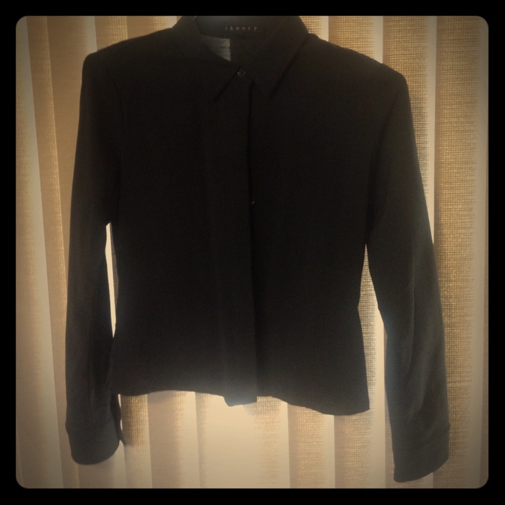 Theory Dk Gray Button up Blouse