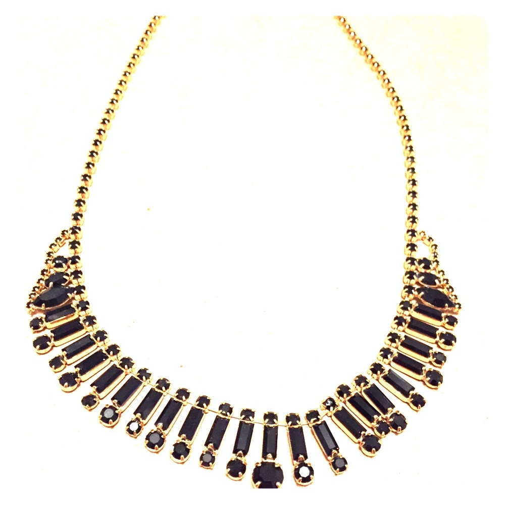 Stunning Black Rhinestone Necklace from J. Crew