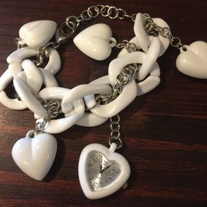 Betsey Johnson White Chain Bracelet Watch