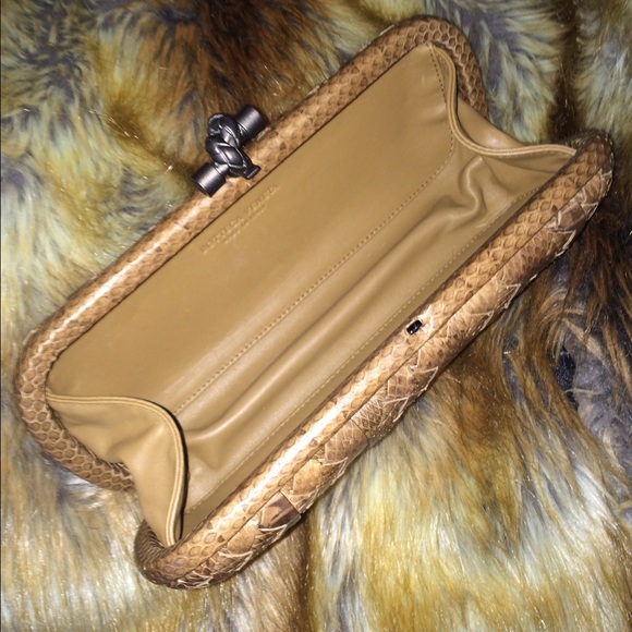 Woven Snakeskin Ayers Knot Clutch Bag NIB - Picture 3 of 7