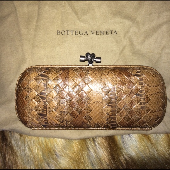 Woven Snakeskin Ayers Knot Clutch Bag NIB - Picture 4 of 7