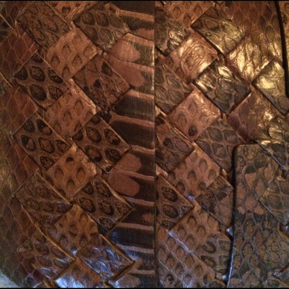 Woven Snakeskin Ayers Knot Clutch Bag NIB - Picture 5 of 7