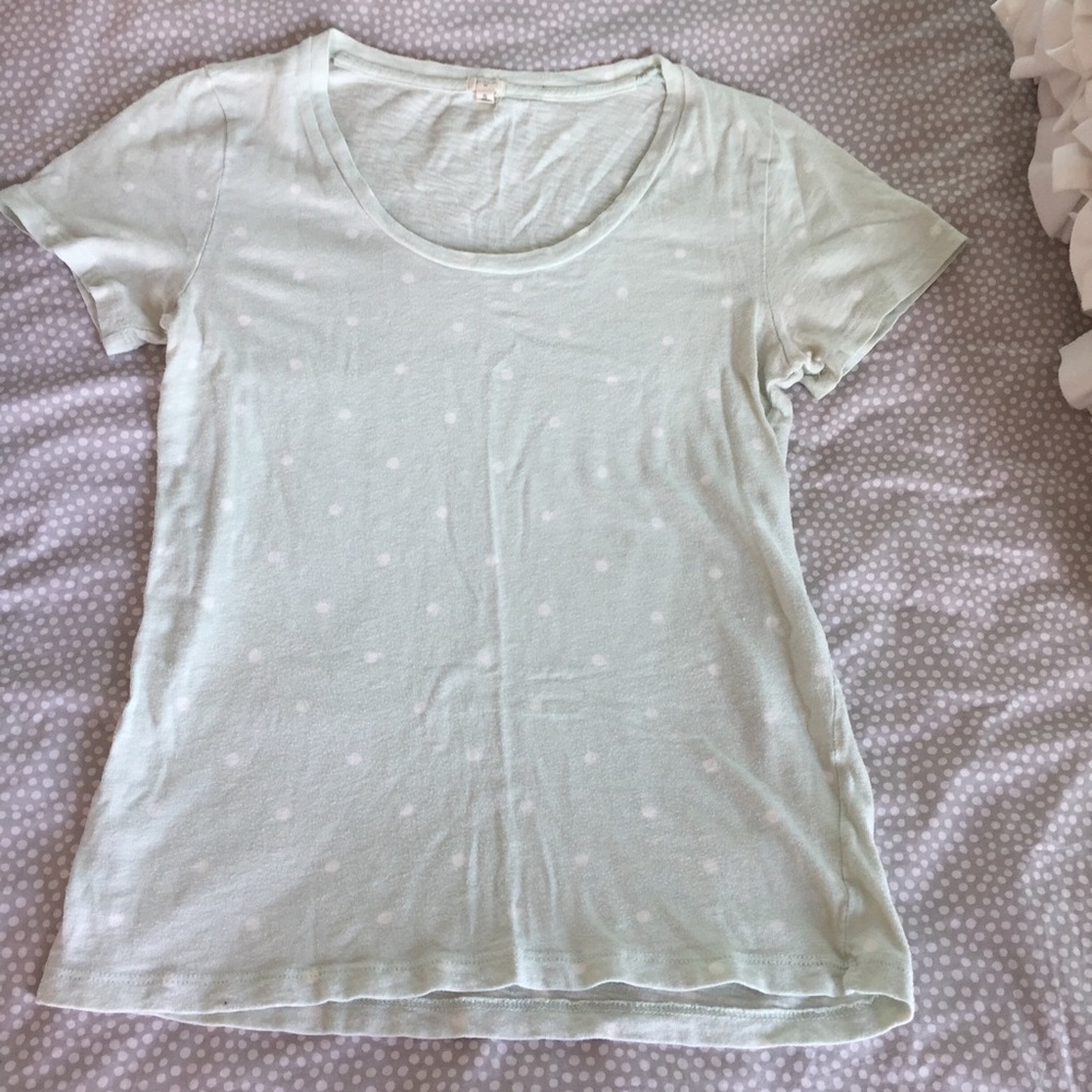 J. Crew mint polka dot tee