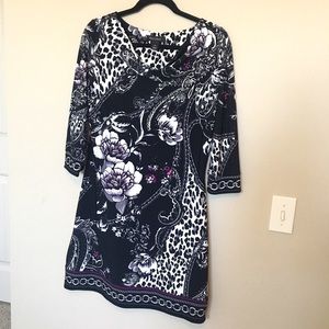 patterned draped front dress