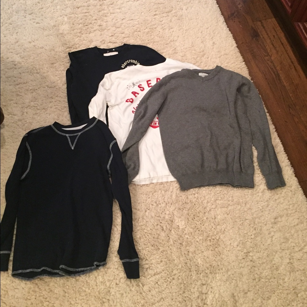 4 size 8 Boys long sleeved shirts,