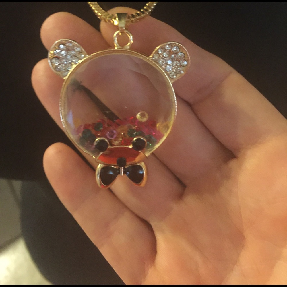Betsey Johnson Crystal bear statement necklace NEW - Picture 2 of 3